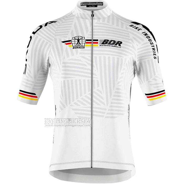 2023 Cycling Jersey Germany White Short Sleeve And Bib Short